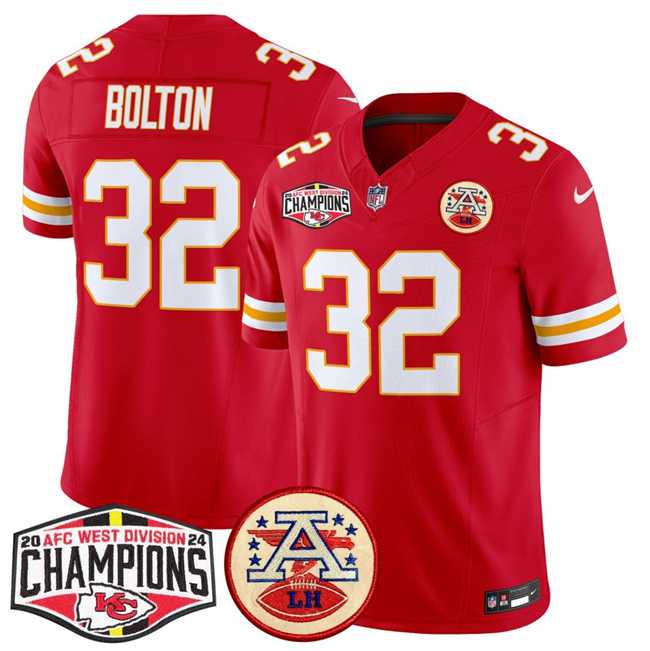 Men's Kansas City Chiefs #32 Nick Bolton Red F.U.S.E. 2024 AFC West Division Champions Vapor Limited Stitched Jersey,We sell and wholesale Men's Kansas City Chiefs #32 Nick Bolton Red F.U.S.E. 2024 AFC West Division Champions Vapor Limited Stitched Jersey on line form chian!